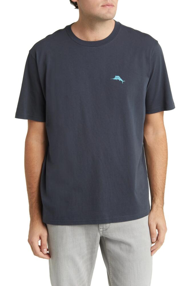 Tommy Bahama Florescent Fronds Marlin Cotton Graphic T-Shirt in Coal Cover