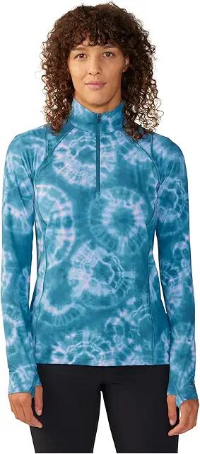 Mountain Hardwear Crater Lake 1/2 Zip (Baltic Blue Spore Dye Print) Men's Clothing Cover