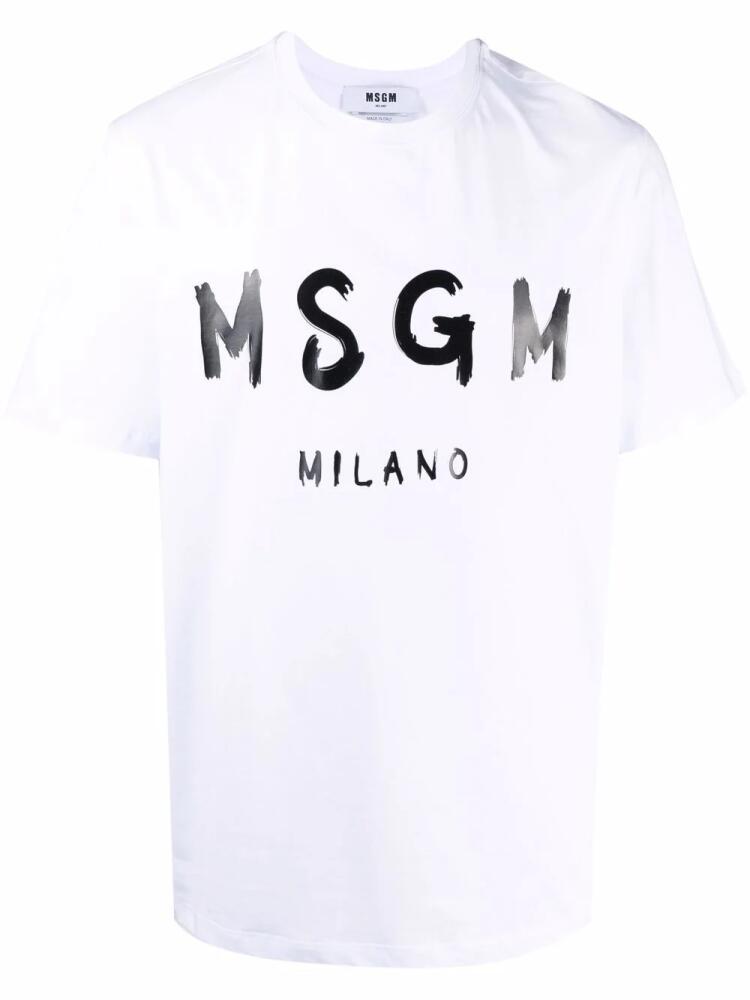 MSGM logo-print cotton T-shirt - White Cover