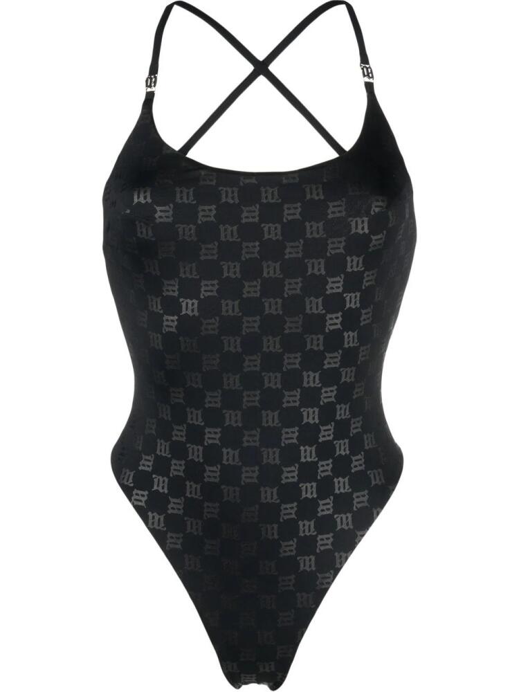 MISBHV monogram-pattern one-piece swimsuit - Black Cover