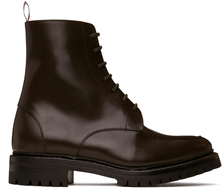 Thom Browne Brown Commando Sole Apron Stitch Boots Cover