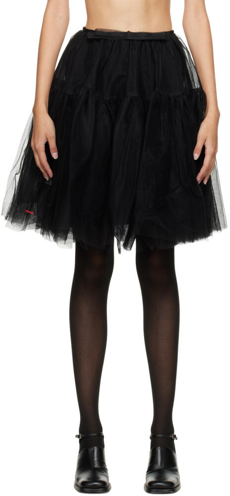 SHUSHU/TONG Black Semi-Sheer Midi Skirt Cover