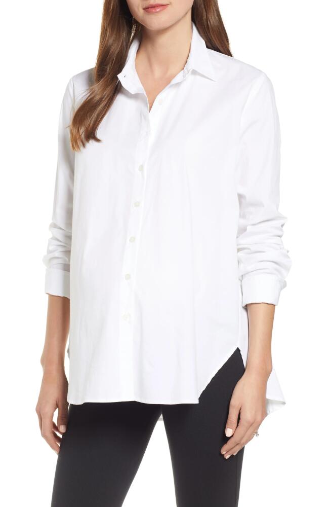 HATCH The Classic Maternity Button-Up Shirt in White Cover