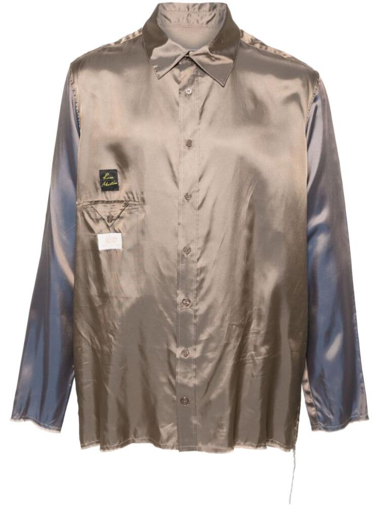 Martine Rose logo-patch iridescent shirt - Neutrals Cover