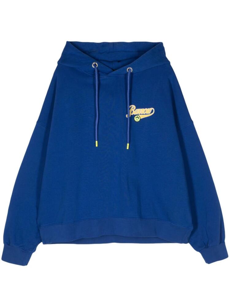 BARROW logo-print cotton oversized hoodie - Blue Cover