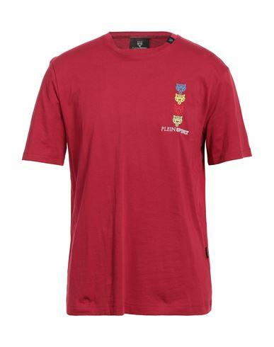 Plein Sport Man T-shirt Burgundy Cotton Cover