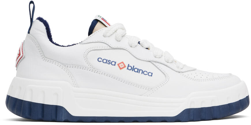 Casablanca White & Navy 'The Court' Sneakers Cover