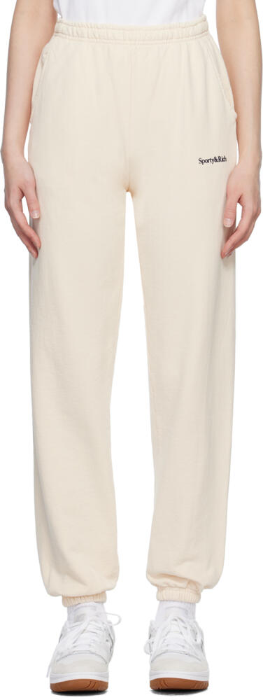 Sporty & Rich Off-White Serif Lounge Pants Cover