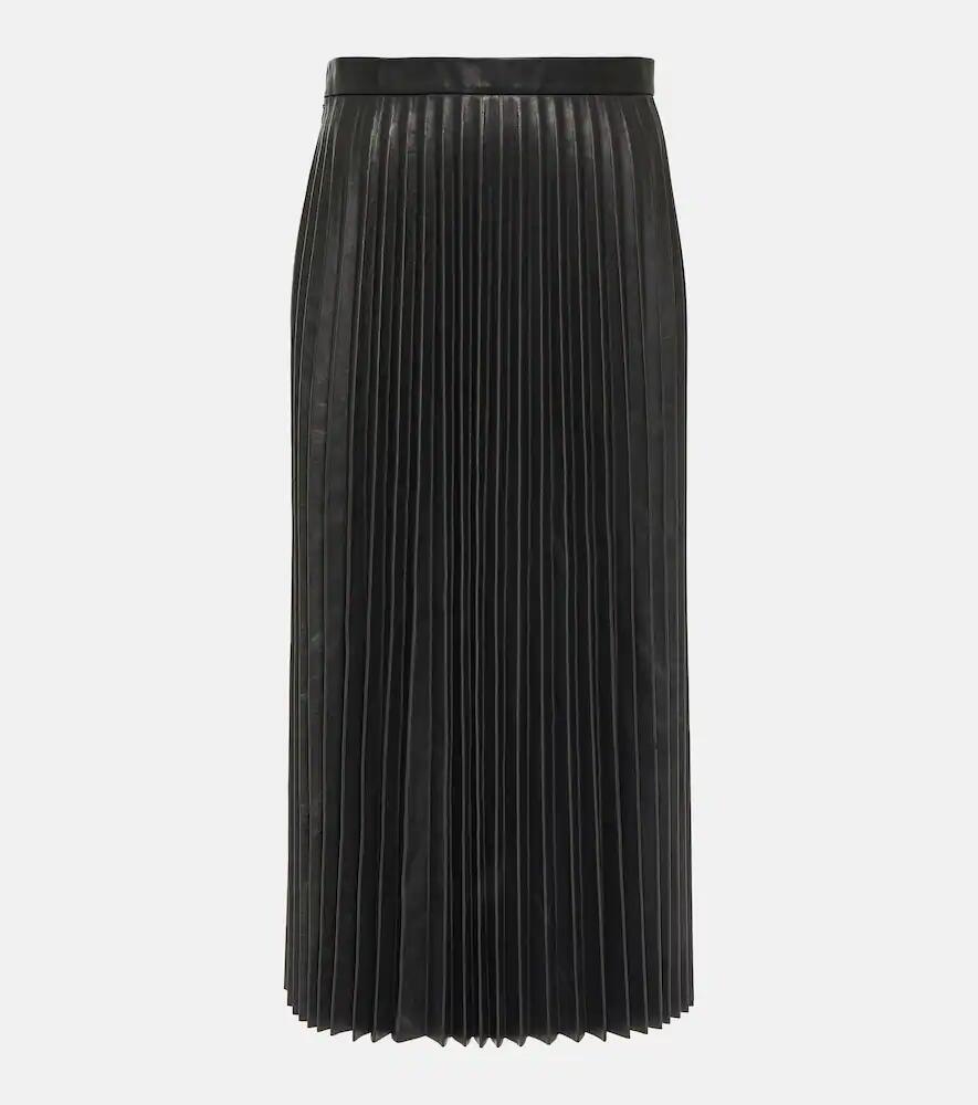 Balenciaga Pleated leather midi skirt Cover