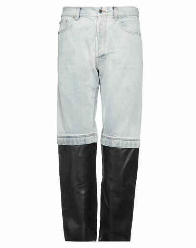 Vtmnts Man Jeans Blue Cotton, Leather Cover