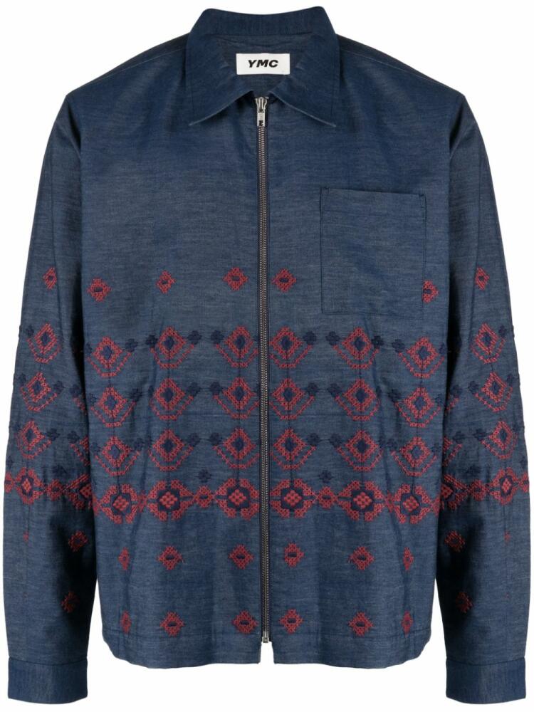 YMC Bowie embroidered denim jacket - Blue Cover