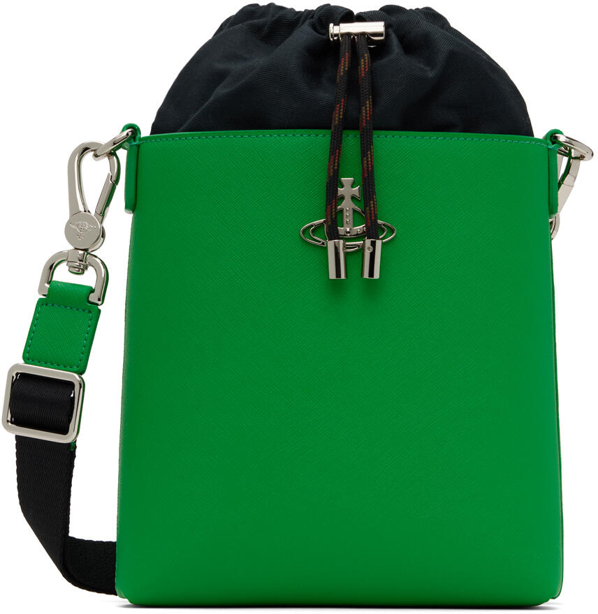 Vivienne Westwood Green Saffiano Drawstring Crossbody Bag Cover