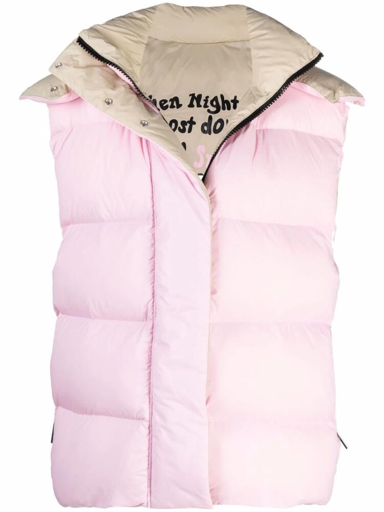 MSGM hooded down-filled gilet - Pink Cover