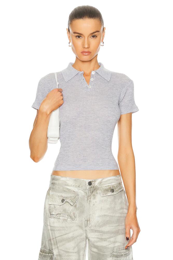 Guest In Residence Shrunken Polo Top in Grey Cover