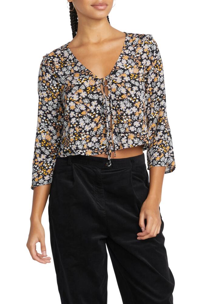 Volcom J'Taime Floral Print Crop Top in Mocha Cover