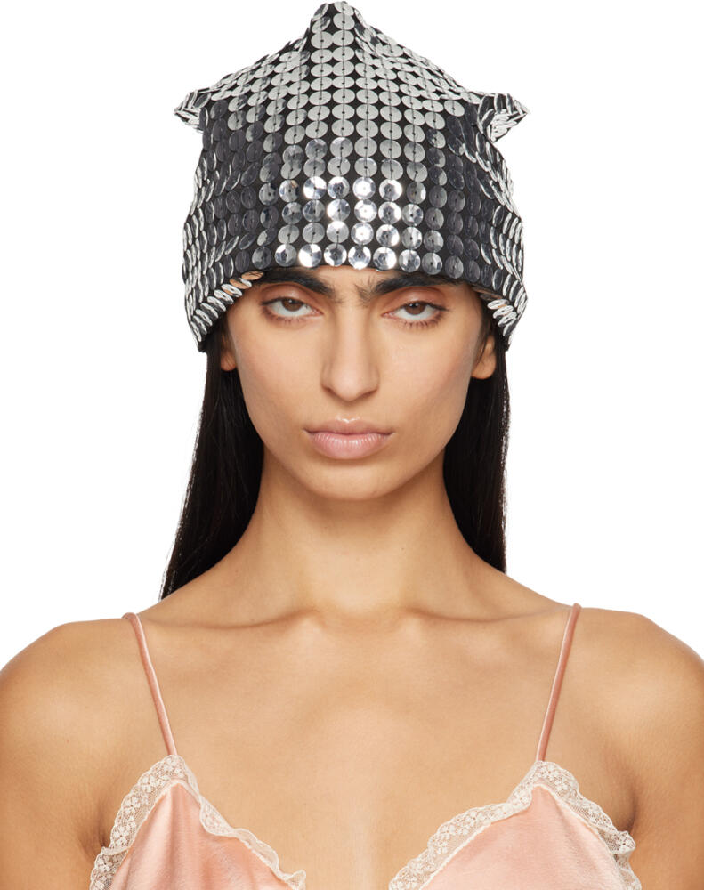 Anna Sui Silver Pailettes Beanie Cover