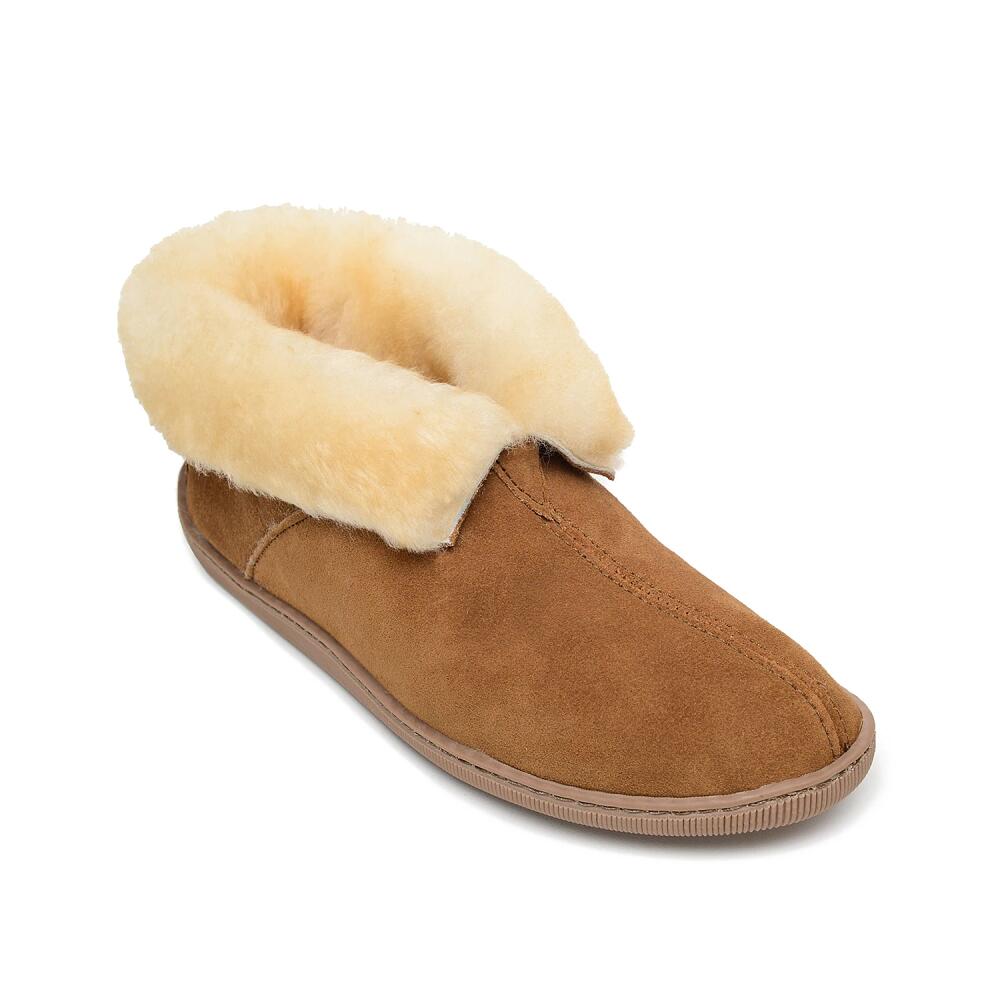 Minnetonka Wide Width Sheepskin Collar Boot | Men's | Tan Cover