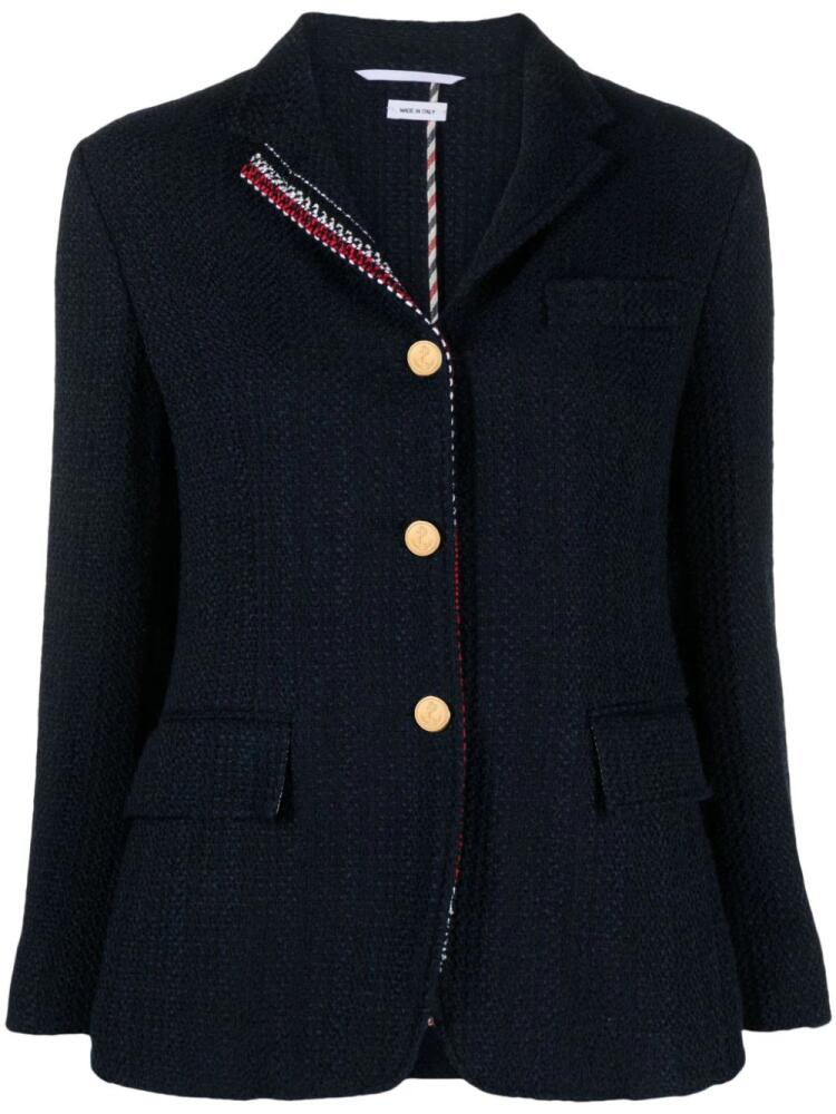 Thom Browne RWB-striped tweed blazer - Blue Cover