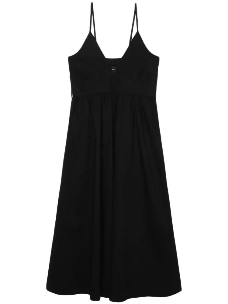 HERSKIND Miranda tie-detail cotton midi dress - Black Cover