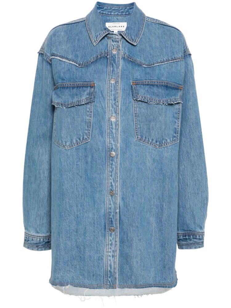 SLVRLAKE Western raw-cut denim overshirt - Blue Cover