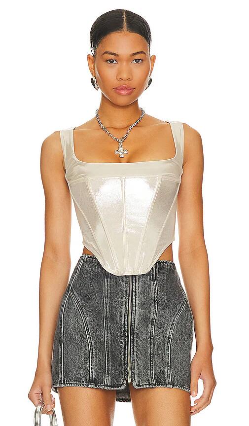 Miaou Campbell Corset in Metallic Silver Cover