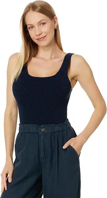 Faherty Rue Sweater Tank (Navy) Women's Clothing Cover