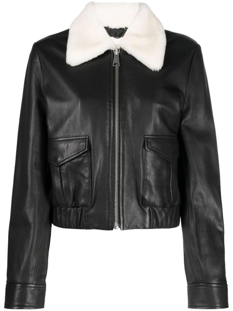 Dorothee Schumacher shearling-collar leather jacket - Black Cover