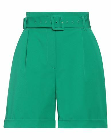 Simona Corsellini Woman Shorts & Bermuda Shorts Green Polyester, Viscose, Elastane Cover