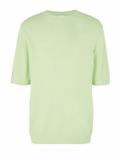 8 By Yoox Cotton-blend Boucle' Knit T-shirt Man Sweater Light green Cotton, Polyamide Cover