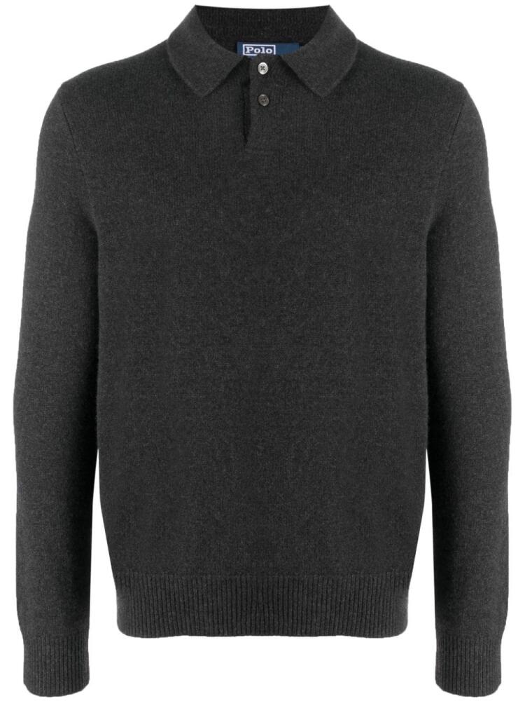 Polo Ralph Lauren mélange-effect cashmere polo jumper - Grey Cover