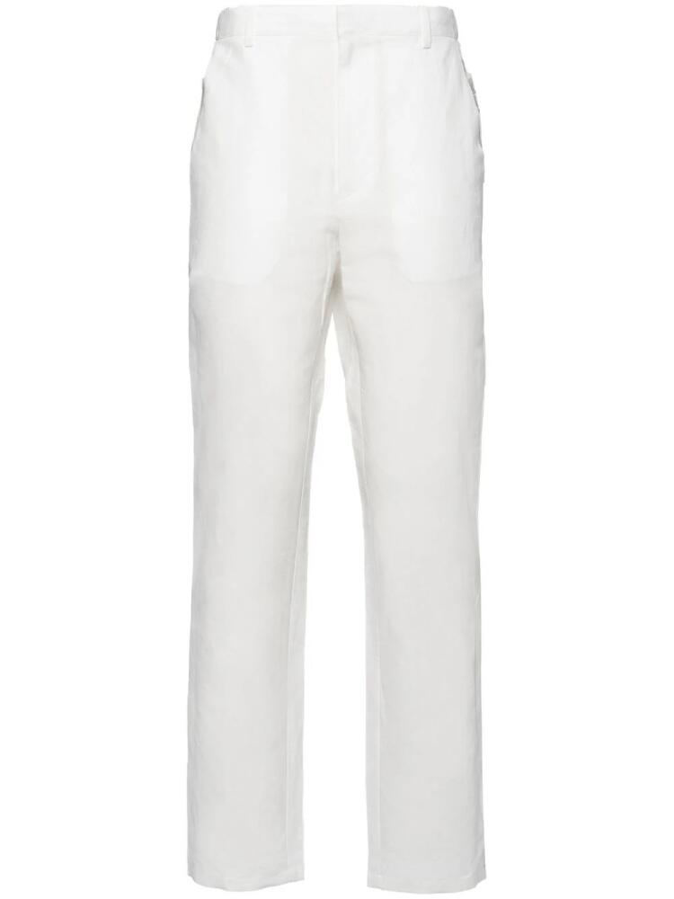 Prada straight-leg linen trousers - White Cover