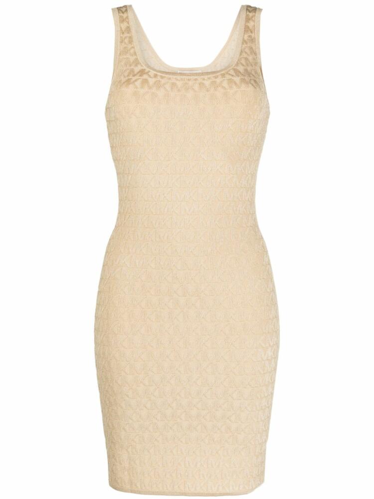 Michael Michael Kors monogram-pattern sleeveless dress - Gold Cover