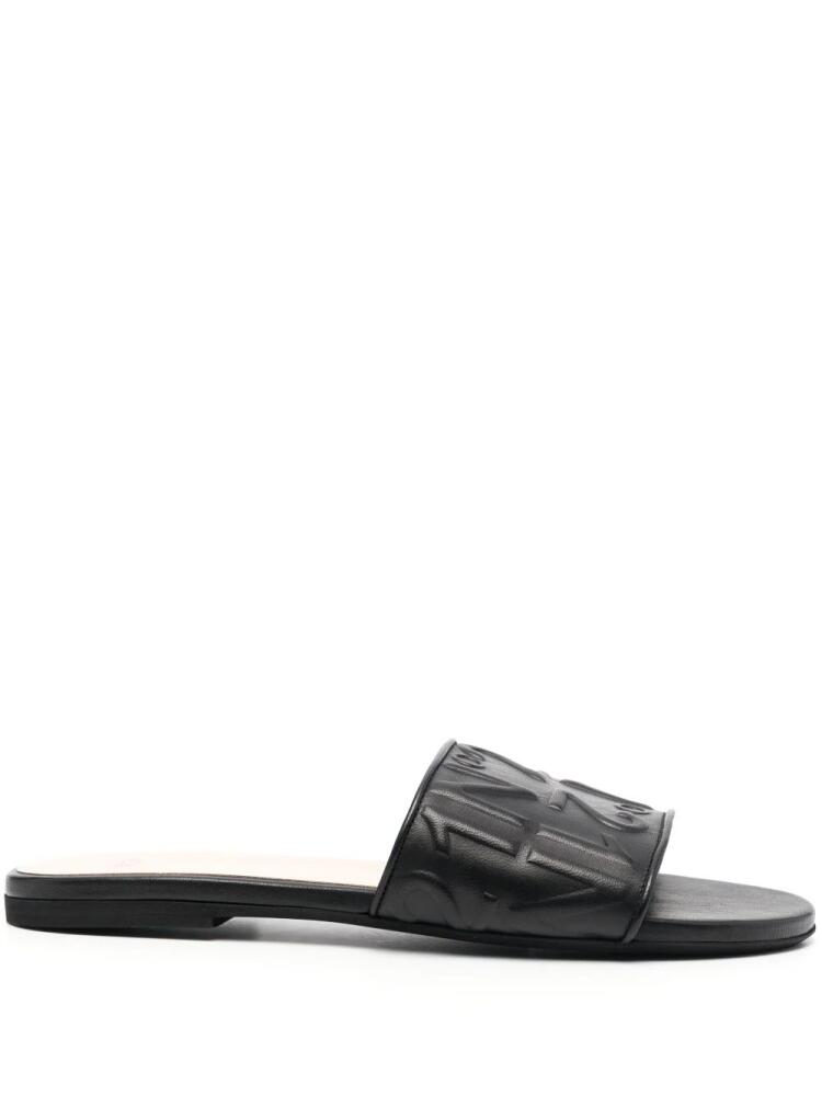 Nº21 logo-embossed leather slides - Black Cover