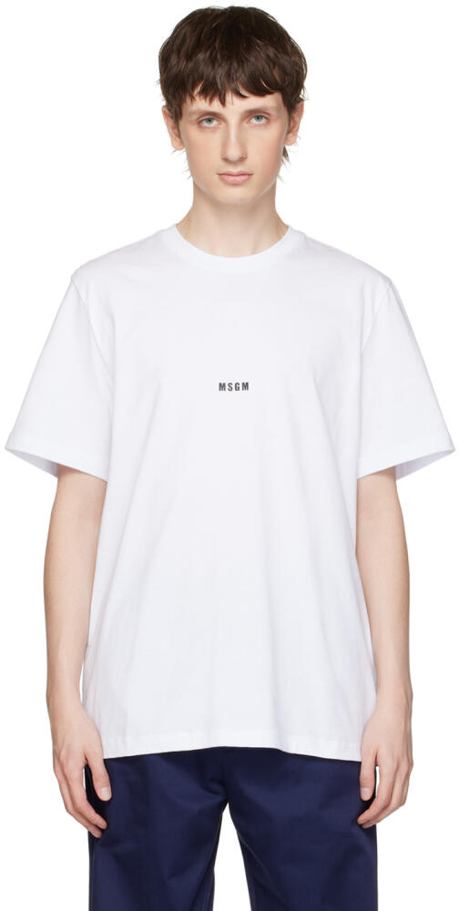 MSGM White Printed T-Shirt Cover