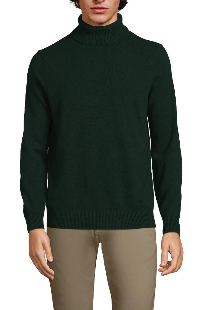 Lands' End Fine Gauge Cashmere Turtleneck Sweater in Dark Pine Green Cover