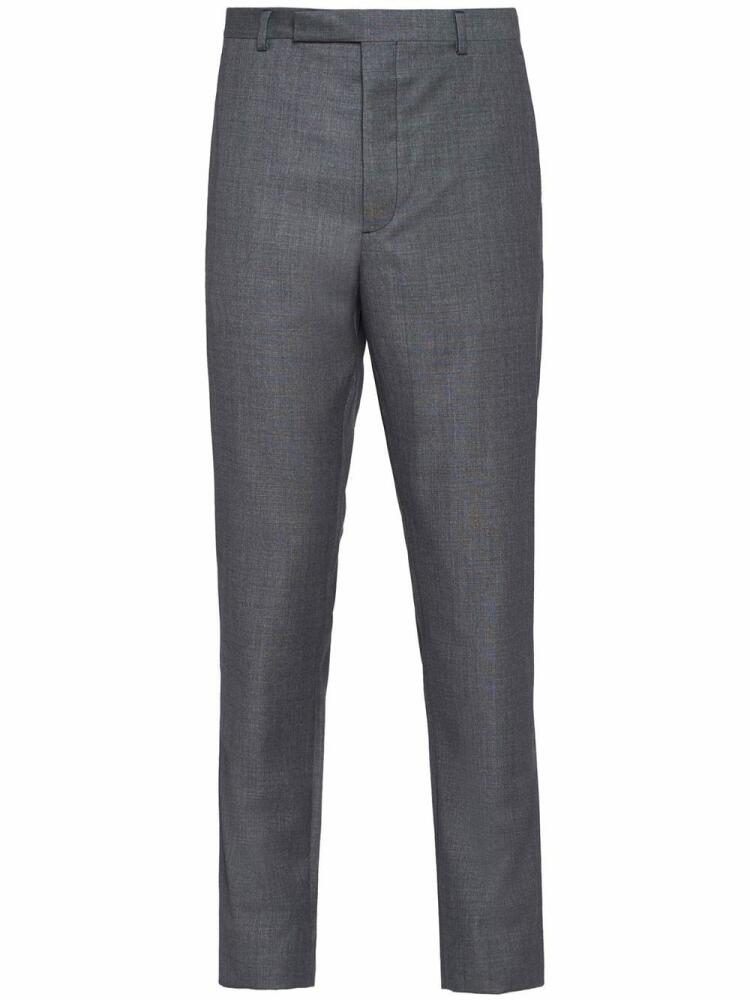 Prada virgin-wool slim-cut trousers - Grey Cover