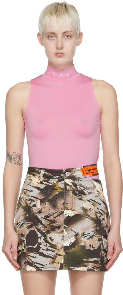 Heron Preston Pink Viscose Bodysuit Cover