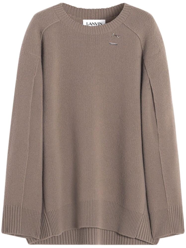 Lanvin wool-cashmere oversize jumper - Brown Cover