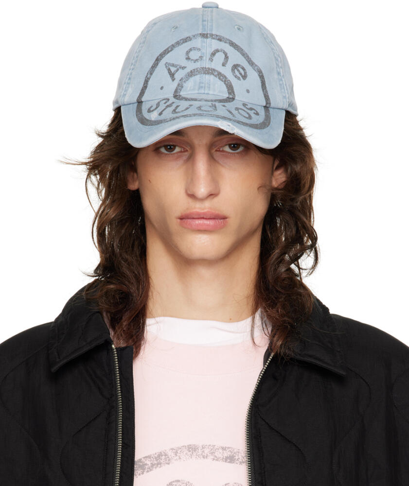 Acne Studios Blue Printed Logo Cap Cover