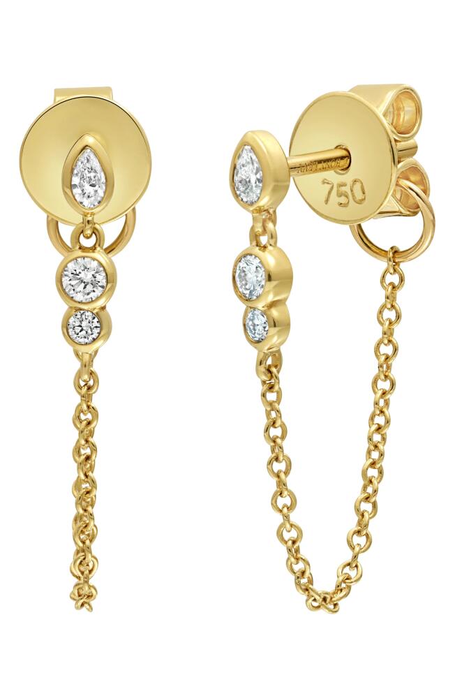 Bony Levy Monaco Diamond Bezel Chain Earrings in 18K Yellow Gold Cover