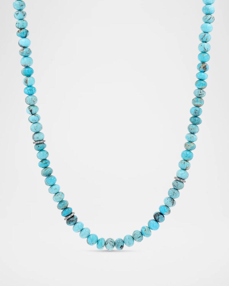 Sheryl Lowe Diamond Rondelle and Arizona Turquoise Bead Necklace Cover