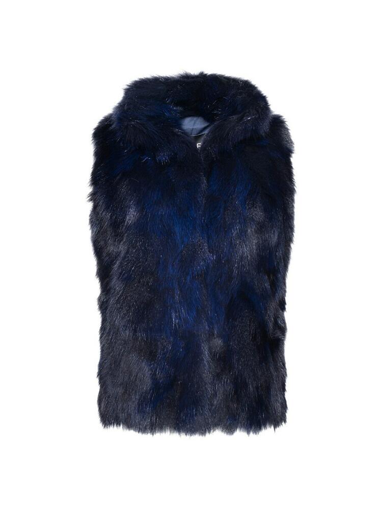 WOLFIE FURS Women's Made For Generations Toscana Shearling Vest - Navy Cover