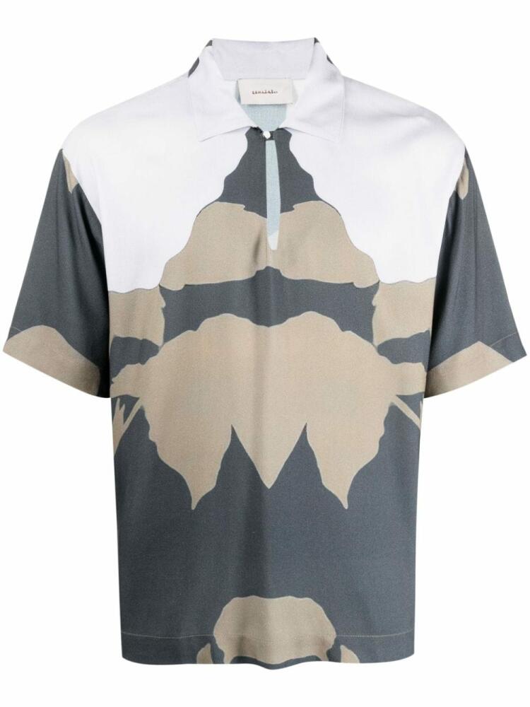 Limitato Quake abstract-print polo shirt - Grey Cover