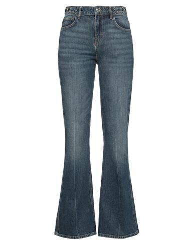 Maje Woman Jeans Blue Cotton, Elastane Cover