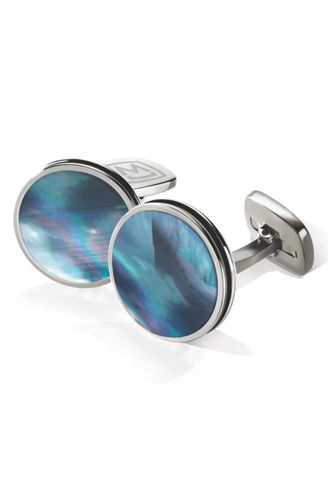 M-Clip® Stainless Steel Cuff Links in Stainless Steel/Pearl Cover