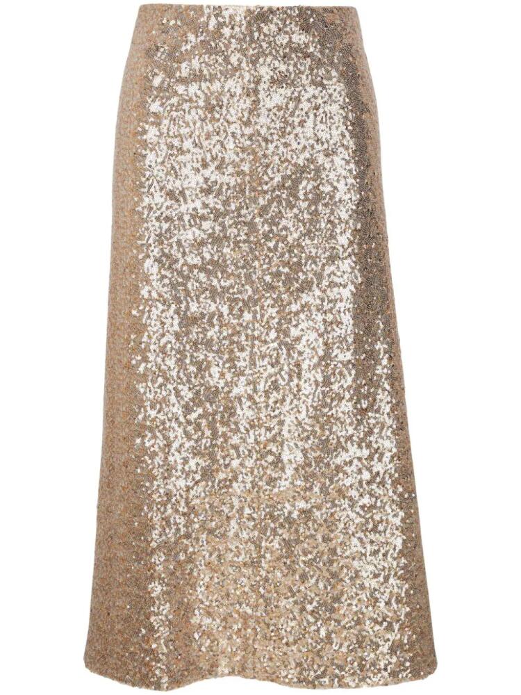 Dorothee Schumacher sequin-embellished zip-up skirt - Gold Cover