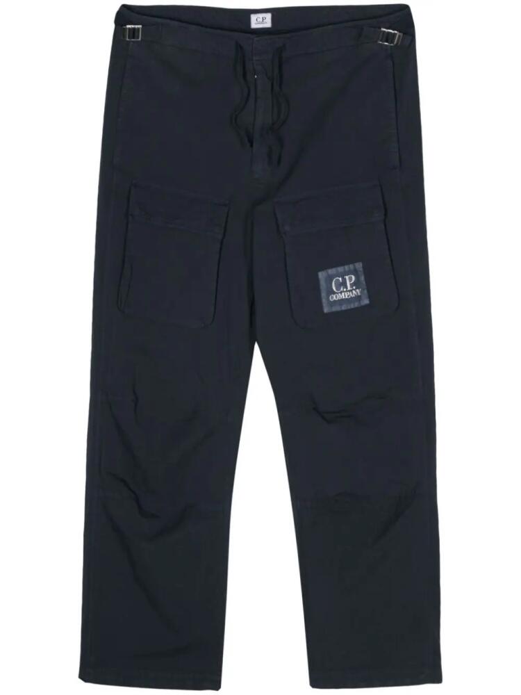 C.P. Company logo-appliqué cargo pants - Blue Cover