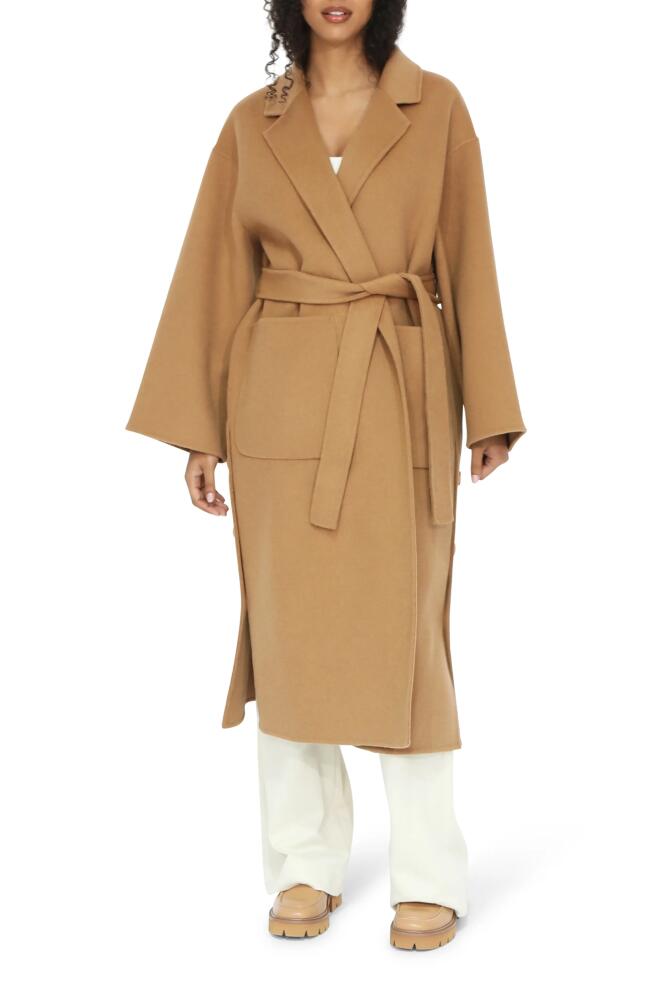 Belle & Bloom Wide Awake Split Hem Wool Blend Coat in Camel Cover