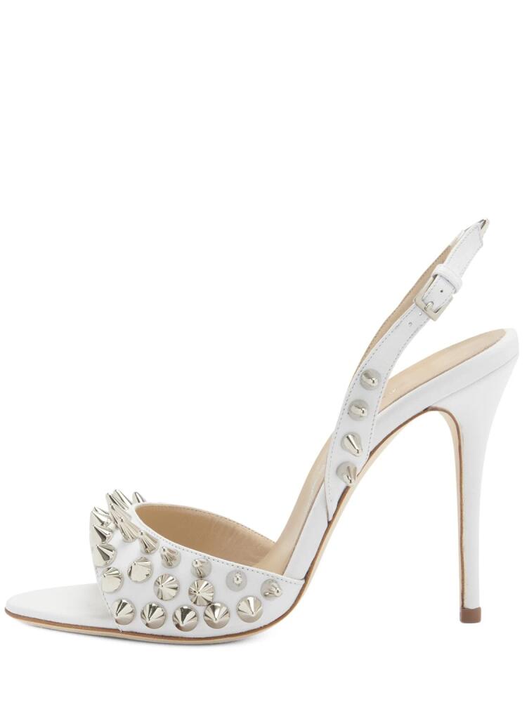 ALESSANDRA RICH 100mm Leather Sandals W/ Spikes Cover