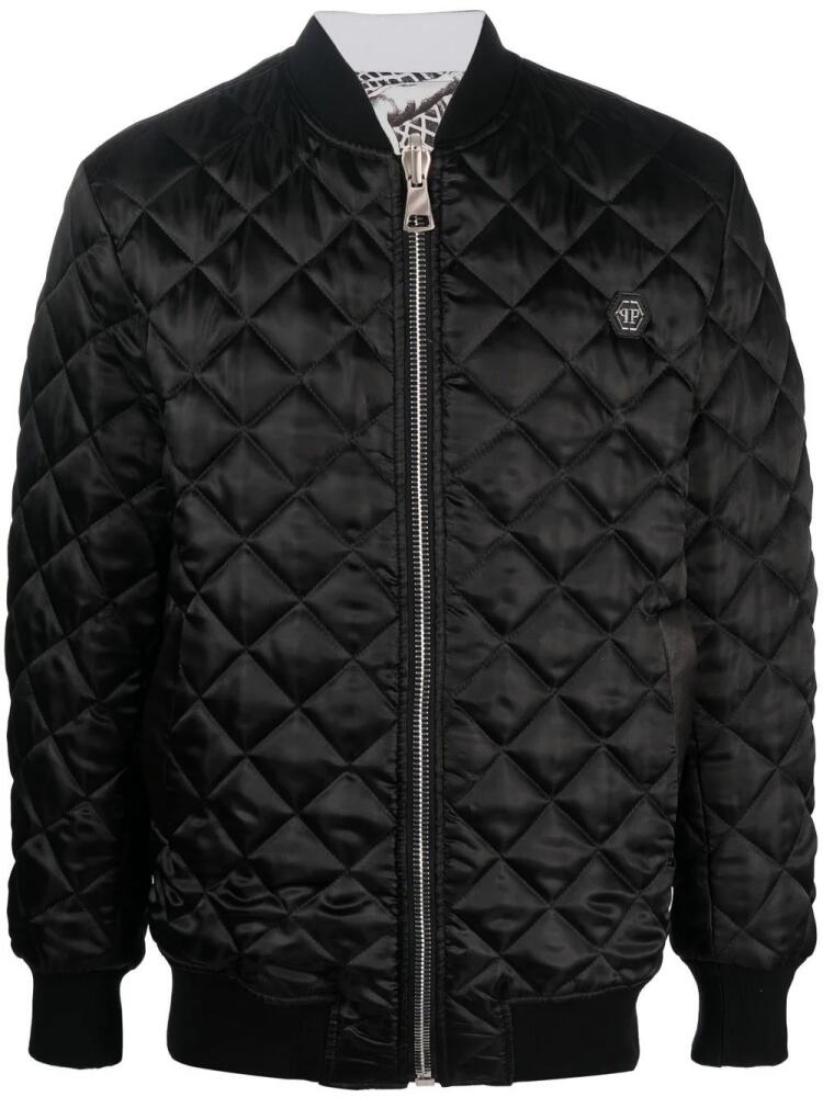 Philipp Plein reversible quilted bomber jacket - White Cover